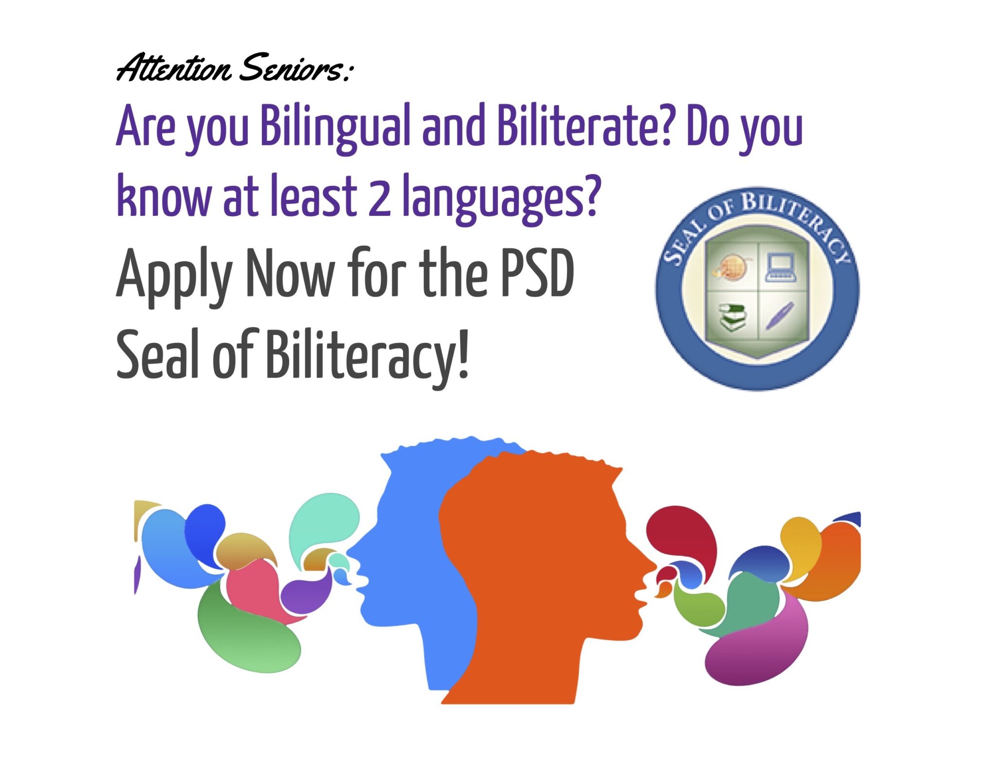 Apply Now for the PSD Seal of Biliteracy – Shea Senior High School