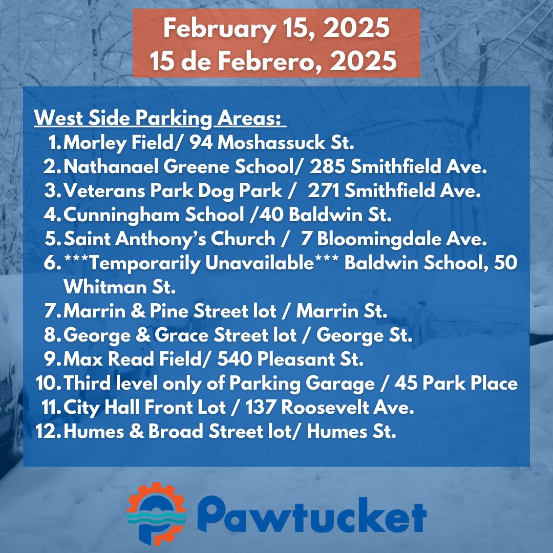 City of Pawtucket Parking Band February 15, 2025 Pawtucket School